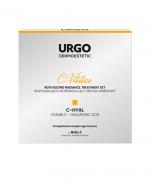 Urgo Dermoestetic C-Vitalize Rewitalizująco-Rozświetlający Zestaw Zabiegowy C-HYAL Korundowy Peeling aktywujący, 50 ml + Ampułka z serum, 4 x 1 ml + Maska do twarzy szyi i dekoltu, 4 x 2,5 ml