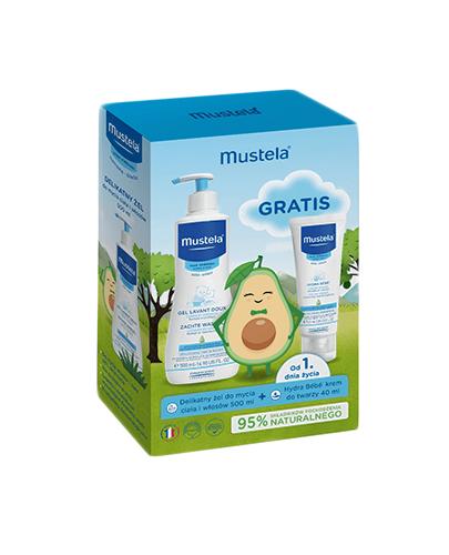 Mustela Delikatny żel do mycia ciała i włosów - 500 ml + Krem do twarzy - 40 ml - 1 szt. - cena, opinie, właściwości - Drogeria Melissa