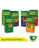  Verdin Fix Zestaw Herbat z zieloną herbatą, earl grey, maliną, cytrusami, owocami leśnymi, wspomagająca działanie układu pokarmowego 6 x 20 saszetek