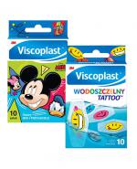 VISCOPLAST WODOSZCZELNY TATTOO Zestaw wodoszczelnych plastrów, 10 szt. + VISCOPLAST MIKI I PRZYJACIELE Plastry z opatrunkiem, 10 szt.