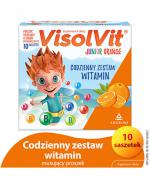  VisolVit Junior Orange, witaminy dla dzieci po 3 r.ż., musujący proszek o smaku pomarańczowym, 10 sasz., cena, opinie, wskazania