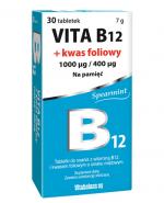 VITA B12 + KWAS FOLIOWY Tabletki do ssania o smaku miętowym - 30 tabl.