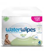  WaterWipes Kids Chusteczki nawilżane 99,9% wody i kropla ekstraktu owocowego i wyciągu z orzechów mydlanych 100% biodegradowalne - 4 x 60 szt. - cena, opinie, właściwości