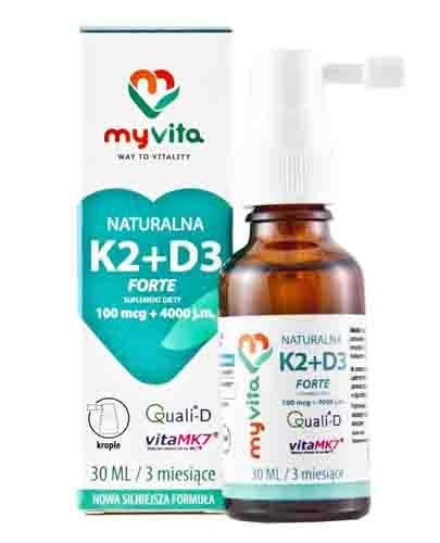  MYVITA Naturalna witamina K2 + D3 Forte - 30 ml - Apteka internetowa Melissa  