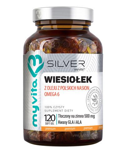  MyVita Silver 100% Olej z wiesiołka 500 mg, 120 kaps., cena, składniki, stosowanie - Apteka internetowa Melissa  