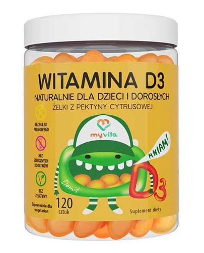 MyVita Witamina D3, żelki z pektyny cytrusowej, 120 sztuk