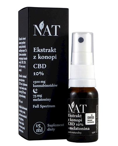 Nat Olejek Konopny CBD 10% 1500 mg kannabinoidów + 75 mg melatoniny, 15 ml