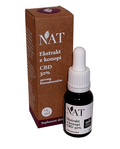 NAT Olejek Konopny CBD 30% - 15 ml - cena, opinie, właściwości - Apteka internetowa Melissa