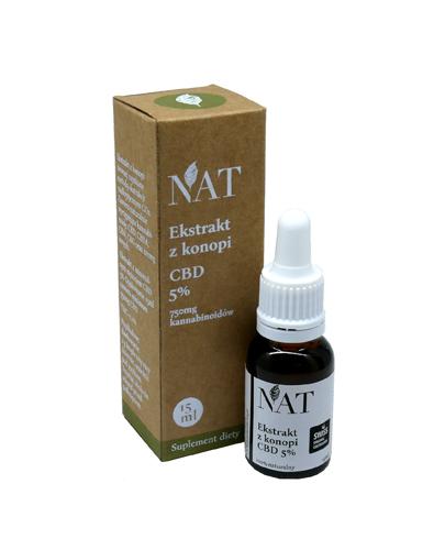 NAT Olejek Konopny CBD 5% - 15 ml - cena, opinie, właściwości