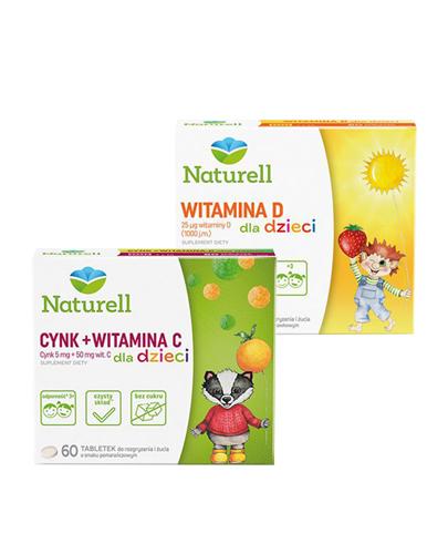  Naturell Cynk Organiczny + C dla dzieci, 60 tabletek + Naturell Witamina D dla dzieci 1000 j.m, 60 tabl. - Apteka internetowa Melissa  