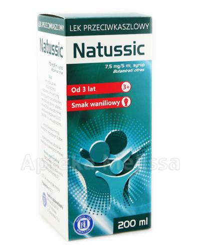  NATUSSIC Syrop przeciwkaszlowy 7,5 mg/5ml - 200 ml - Apteka internetowa Melissa  
