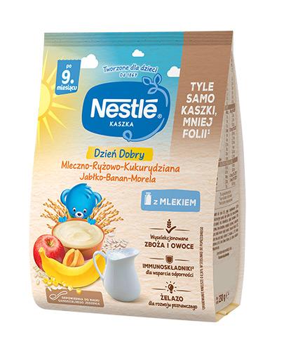 NESTLE DZIEŃ DOBRY Kaszka mleczna ryżowo-kukurydziana banan, jabłko, morela po 9 m-cu - 230 g - Apteka internetowa Melissa