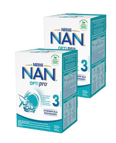  Nestle Nan Optipro 3 Mleko modyfikowane wzbogacone w witaminy i składniki mineralne dla dzieci po 1. roku życia, 2 x 650 g, cena, opinie, wskazania - Apteka internetowa Melissa  