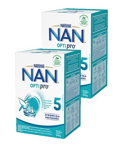  Nestle Nan Optipro 5 Mleko modyfikowane wzbogacone w witaminy i składniki mineralne dla dzieci po 2,5 roku życia, 2 x 650 g, cena, wskazania, opinie - Apteka internetowa Melissa  