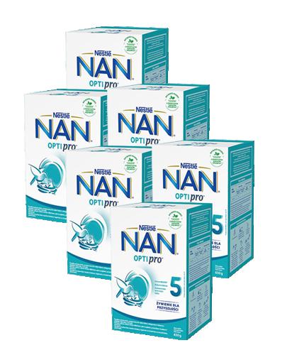  Nestle Nan Optipro 5 Mleko modyfikowane wzbogacone w witaminy i składniki mineralne dla dzieci po 2,5 roku życia, 6 x 650 g, cena, opinie, wskazania - Apteka internetowa Melissa  