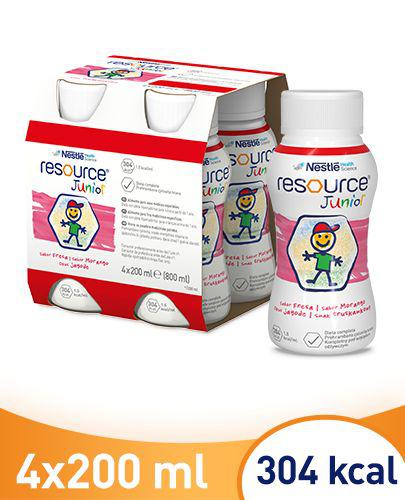 RESOURCE JUNIOR Smak truskawkowy - 4 x 200 ml - Apteka internetowa Melissa