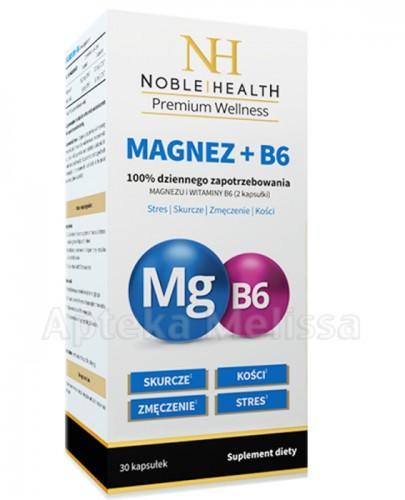  NOBLE HEALTH Magnez + B6 - 30 kaps. - na stres, skurcze, diglicynian magnezu  - Apteka internetowa Melissa  