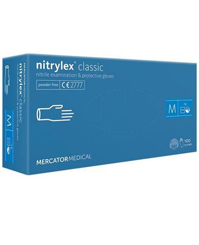  Nitrylex Classic Rękawice diagnostyczne i ochronne nitrylowe bezpudrowe M 7-8 niebieskie - 100 szt. - cena, opinie, wskazania - Apteka internetowa Melissa  