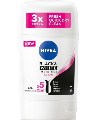  NIVEA Antyperspirant w sztyfcie Black&White Clear, 50 ml - Apteka internetowa Melissa  