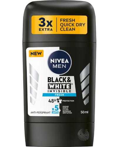  NIVEA MEN Antyperspirant w sztyfcie Black&White Fresh, 50 ml - Apteka internetowa Melissa  