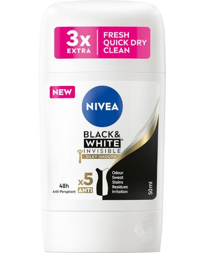  NIVEA Antyperspirant w sztyfcie Black&White Silky Smooth, 50 ml - Apteka internetowa Melissa  