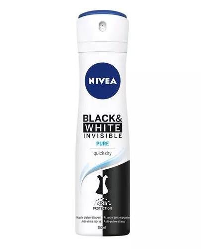  NIVEA DEO INVISIBLE PURE BLACK & WHITE Antyperspirant w sprayu - 150 ml - Apteka internetowa Melissa  