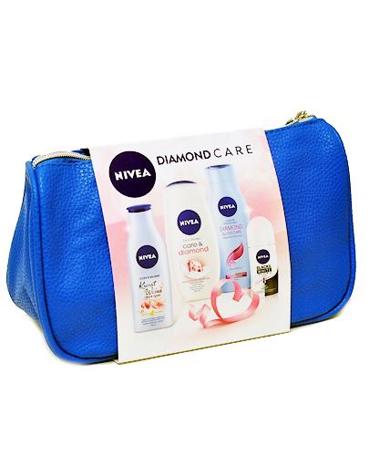 NIVEA DIAMOND CARE ZESTAW Olejek w balsamie Kwiat wiśni + Żel pod prysznic + Szampon pielęgnujący + antyperspirant roll-on - 200 ml 250 ml + 250 ml + 50 ml - Apteka internetowa Melissa