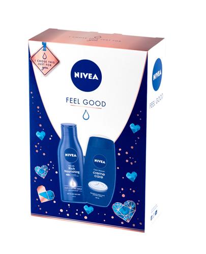  NIVEA FEEL GOOD Zestaw Mleczko do ciała - 250 ml + Żel pod prysznic - 250 ml - cena, opinie - Apteka internetowa Melissa  