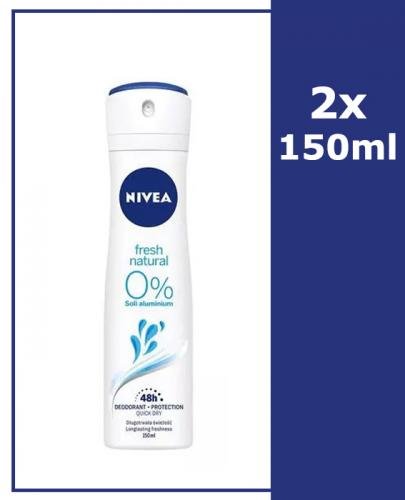 NIVEA FRESH NATURAL Dezodorant 48h - 2 x 150 ml