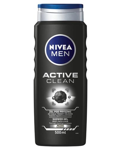  Nivea Men Active Clean Żel pod prysznic do ciała, twarzy i włosów z węglem aktywnym, 500 ml  - Apteka internetowa Melissa  