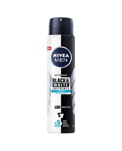  Nivea Men Black & White Invisible Fresh Antyperspirant 48 h - 250 ml - cena, opinie, właściwości - Apteka internetowa Melissa  