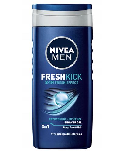  Nivea Men Fresh Kick Żel pod prysznic do ciała, twarzy i włosów z mentolem, 500 ml - Apteka internetowa Melissa  
