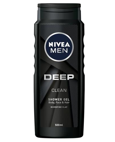  Nivea Men Deep Clean Żel pod prysznic do ciała, twarzy i włosów - 500 ml - cena, opinie, właściwości - Apteka internetowa Melissa  