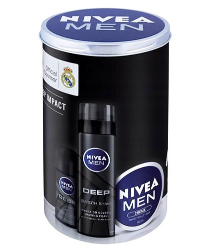  NIVEA MEN DEEP IMPACT ZESTAW Antyperspirant roll-on + Pianka do golenia + Krem - 50 ml + 200 ml + 150 ml - Apteka internetowa Melissa  