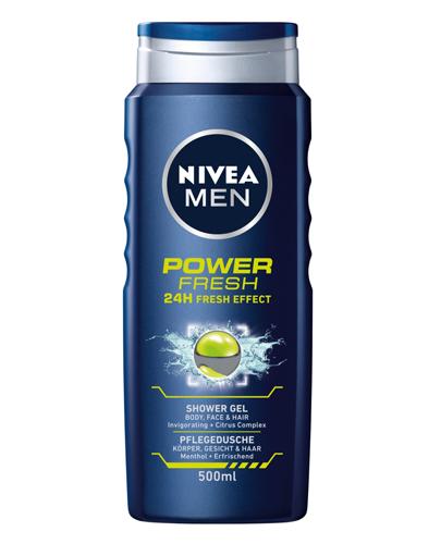  Nivea Men Power Fresh Żel pod prysznic do ciała, twarzy i włosów - 500 ml - cena, opinie, właściwości  - Apteka internetowa Melissa  