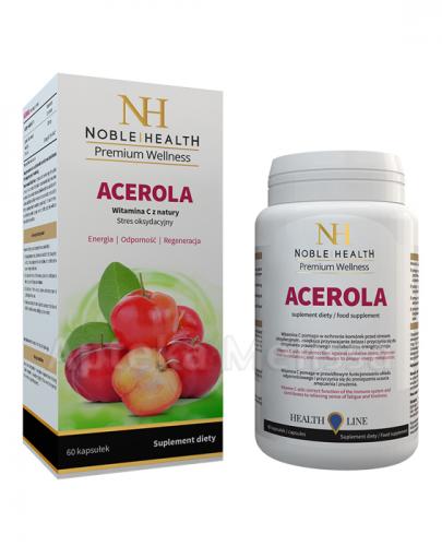  NOBLE HEALTH Acerola - 60 kaps. - naturalna witamina C, kwas l-askorbinowy  - Apteka internetowa Melissa  