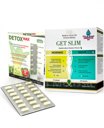 NOBLE HEALTH GET SLIM MORNING&NIGHT - 84 tabl. + NOBLE HEALTH DETOX MAX - 21 kaps. - Apteka internetowa Melissa