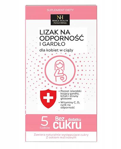  Noble Health Lizak na odporność i gardło dla kobiet w ciąży, 5 szt., cena, opinie, właściwości - Apteka internetowa Melissa  