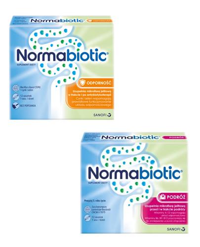  Normabiotic Odporność - 12 sasz. W trakcie i po antybiotykoterapii + Normabiotic Podróż - 12 sasz. Symbiotyk z witaminami - Apteka internetowa Melissa  