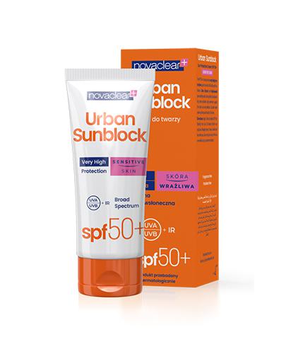  Novaclear Urban Sunblock Krem ochronny do skóry wrażliwej SPF 50+, 40 ml, cena, opinie, właściwości - Apteka internetowa Melissa  