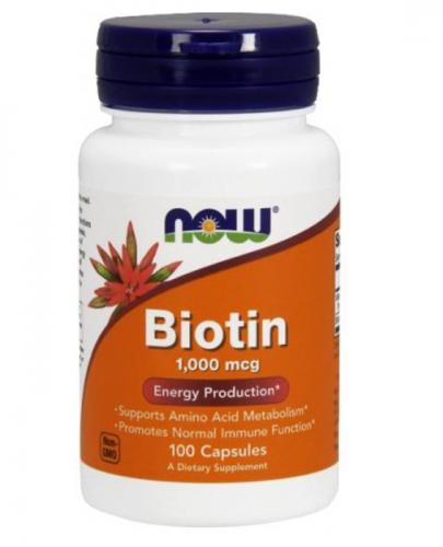  NOW FOODS Biotin 1000 mcg - 100 kaps. - Apteka internetowa Melissa  