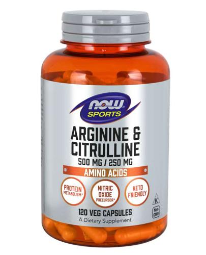  Now Sports Arginine 500 mg & Citrulline 250 mg - 120 kaps. Na tkanke mięśniową - cena, opinie, właściwości  - Apteka internetowa Melissa  