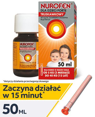 NUROFEN FORTE Syrop dla dzieci truskawkowy 40 mg/ml - 50 ml - Apteka internetowa Melissa