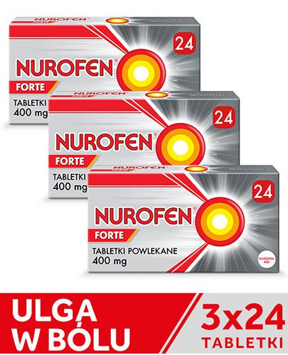  Nurofen Forte ibuprofen 400 mg na silny ból i gorączkę tabletki, 3 x 24 tabletki - Apteka internetowa Melissa  