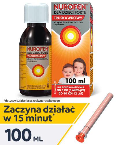  Nurofen dla dzieci Forte ibuprofen 200 mg 5 ml smak truskawkowy zawiesina, 100 ml -1015501 - brak kartonowego opakowania  