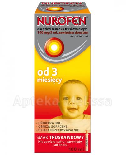 NUROFEN Zawiesina doustna dla dzieci 100 mg/5 ml smak truskawkowy - 100 ml - Apteka internetowa Melissa