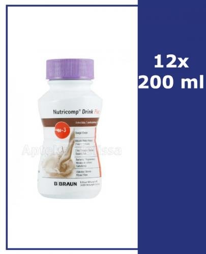 NUTRICOMP DRINK PLUS O smaku czekoladowym - 12 x 200 ml