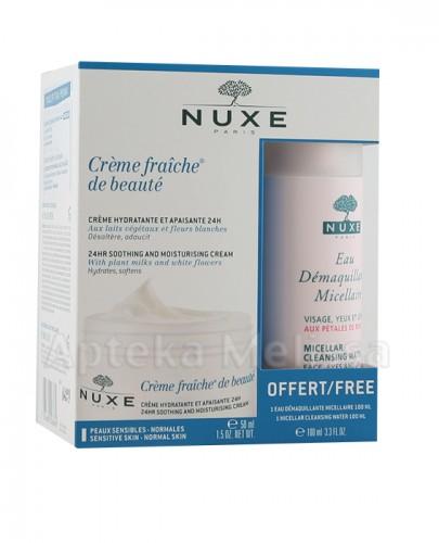 NUXE CREME FRAICHE DE BEAUTE 24-godzinny nawilżający i kojący krem - 50 ml + NUXE EAU DEMAQUILLANTE - 100ml - Apteka internetowa Melissa