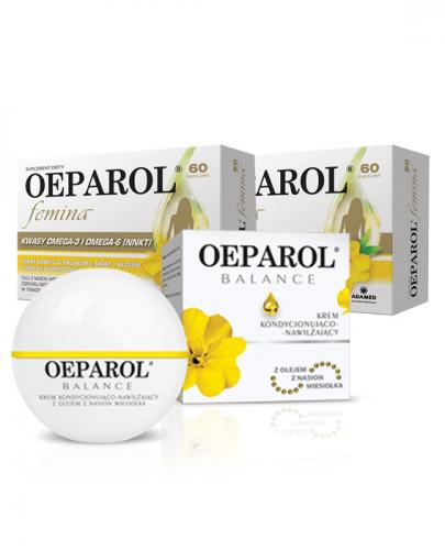 OEPAROL FEMINA - 2 x 60 kaps + OEPAROL BALANCE Krem kondycjonująco-nawilżający z olejem z nasion wiesiołka - 50 ml - Apteka internetowa Melissa  