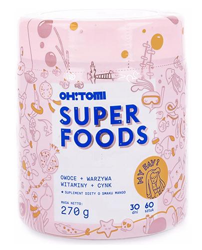 OH!TOMI SUPER FOODS Żelki o smaku mango - 270 g - 11 witamin + cynk - cena, dawkowanie - Drogeria Melissa